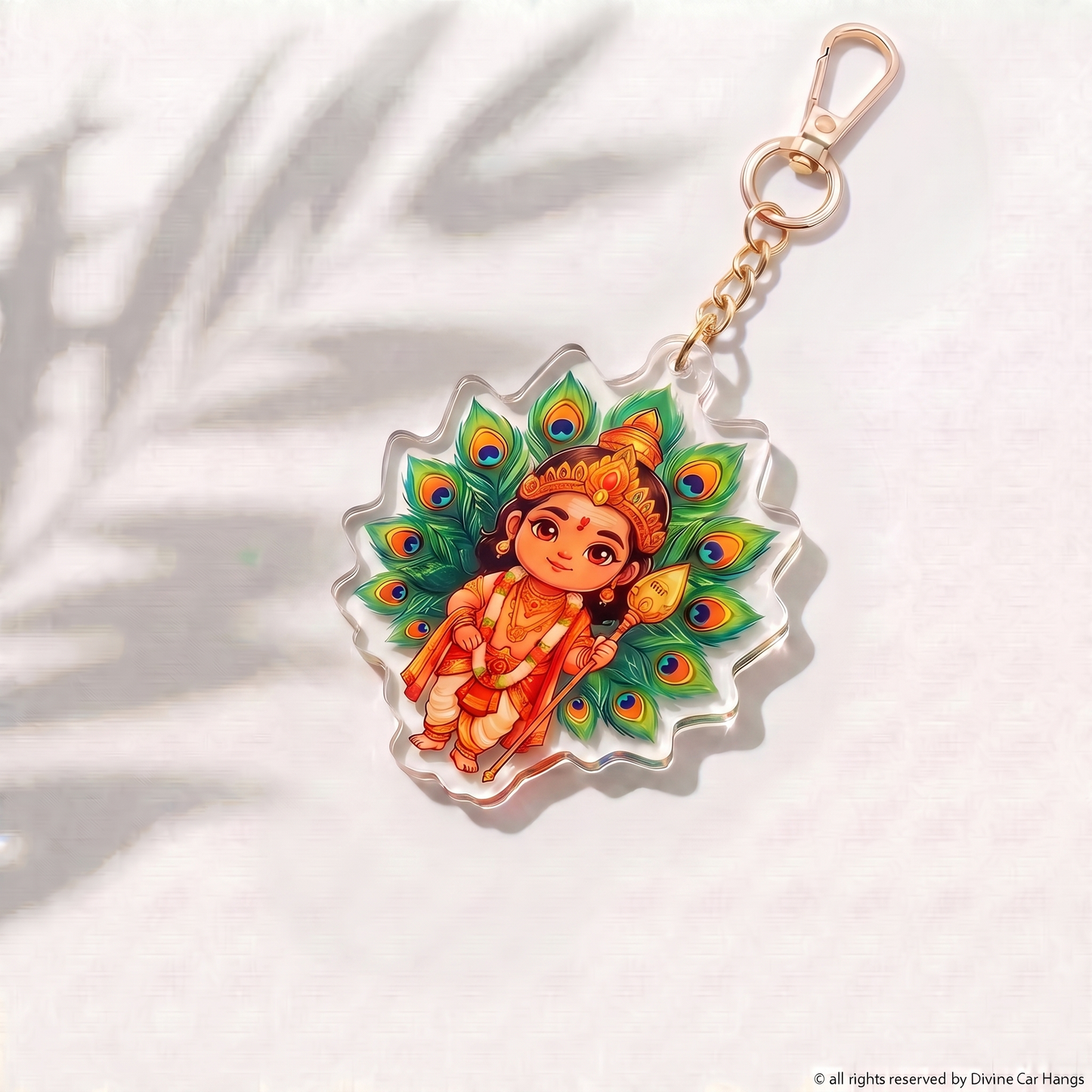 Muruga with peacock hanging