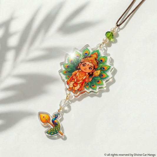 Muruga with peacock hanging