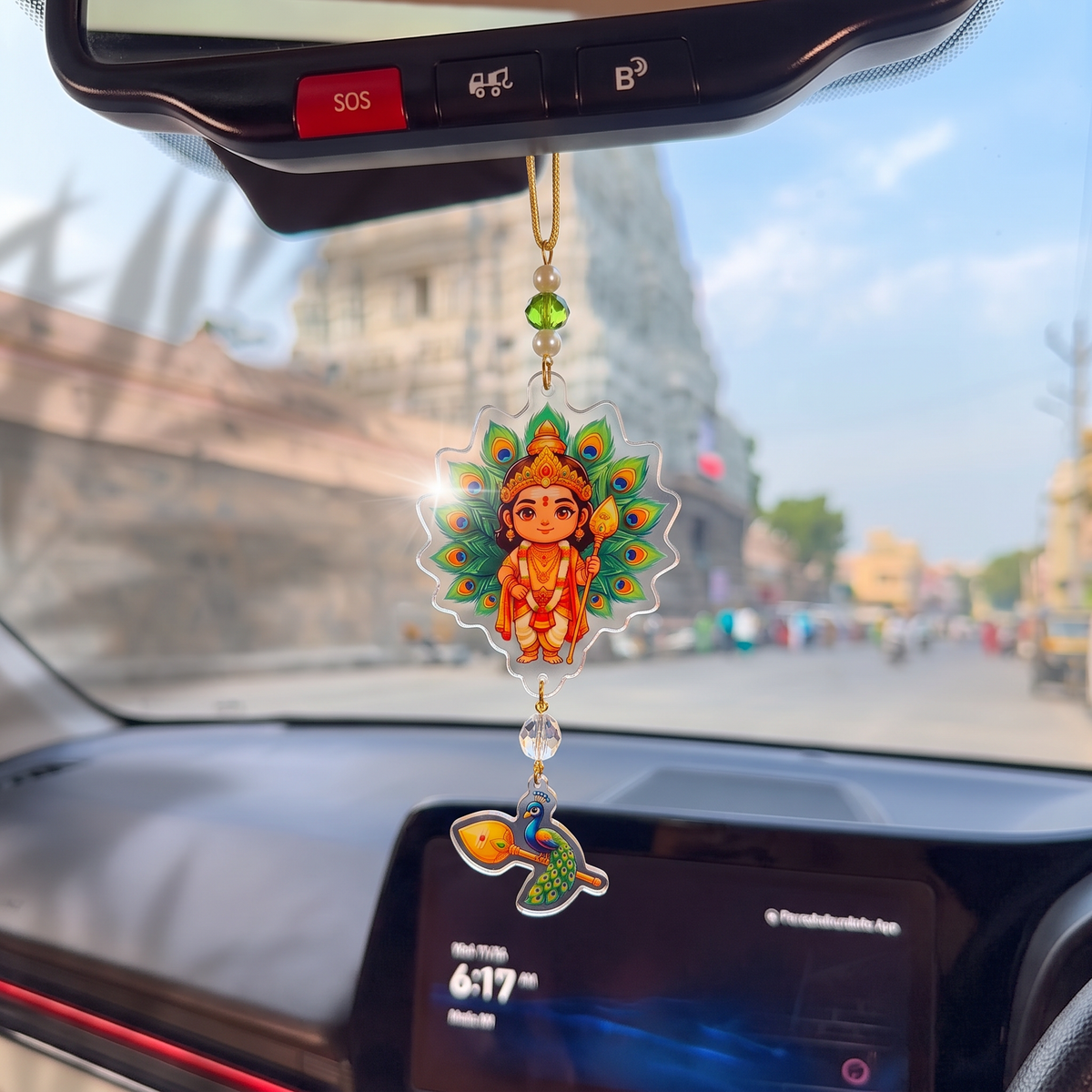 Muruga with peacock hanging