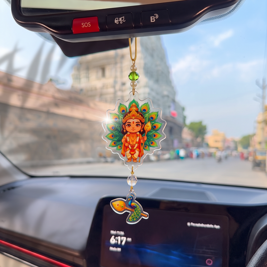Muruga with peacock hanging